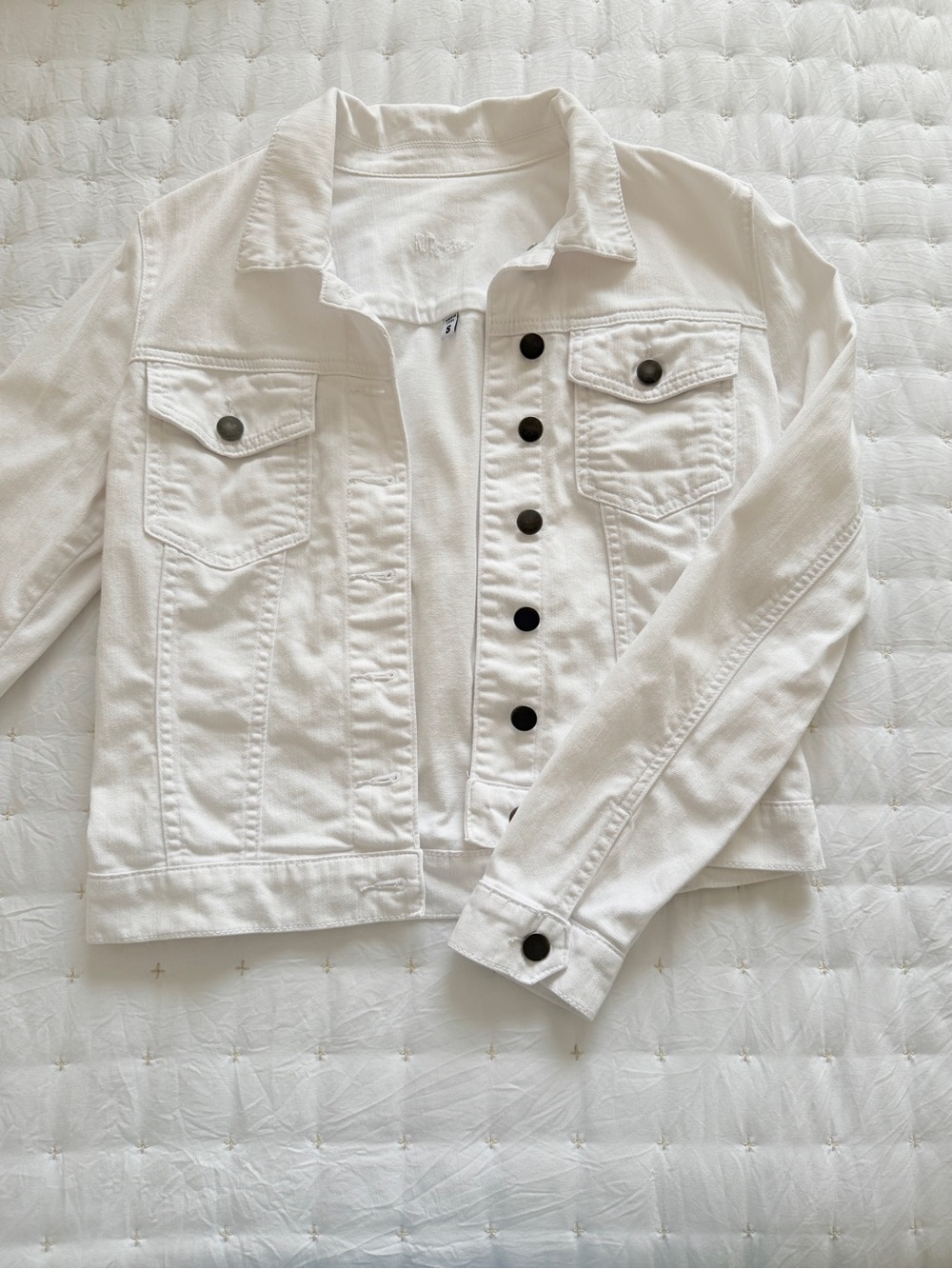 Kut from the Kloth Helena white denim jacket